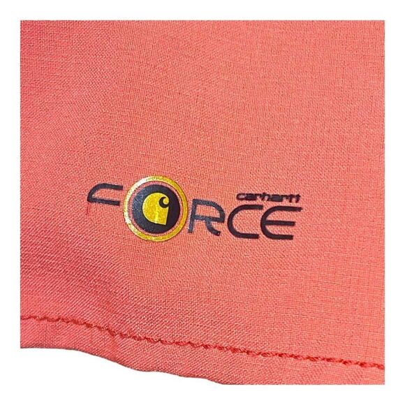 Carhartt Force Women's XS Coral Peach Scrub Top Pocket Quick-Dry Performance - Picture 3 of 7